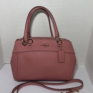 Coach Pink Leather Satchel with Gold-Tone Hardware